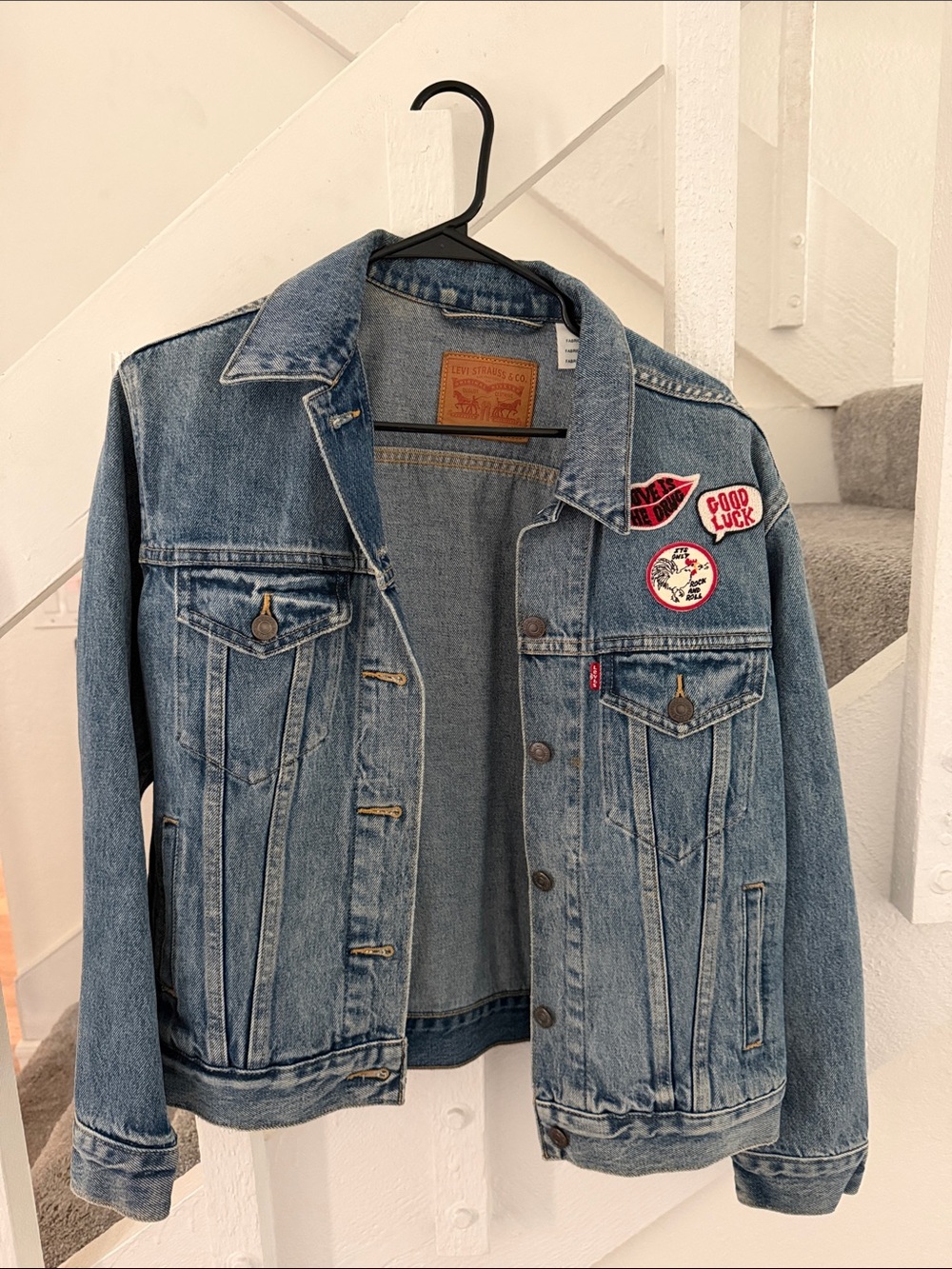 Levi's Light Blue Denim Jacket with Patch Accents